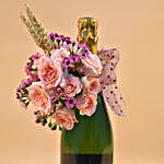 Champagne & Mixed Flowers Combo