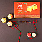 Sneh Minimalist Rakhi With Soan Papdi & Ferrero Rocher