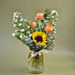Delightful Mixed Flowers Vase