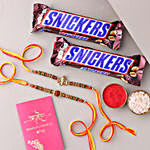 Sneah Devotional Rakhi set with Snickers Chocolates