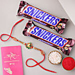 Sneh Designer Ganesha Rakhi with Snickers Chocolates
