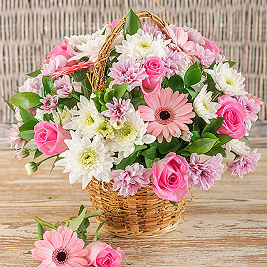 Mixed Pink Basket Display