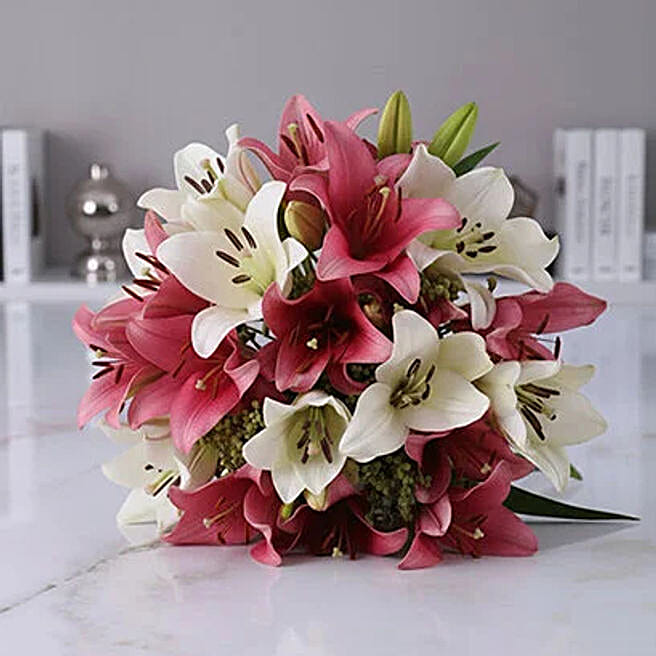 Pastel Pink And White Lily Bouquet south-africa | Gift Pastel Pink And ...