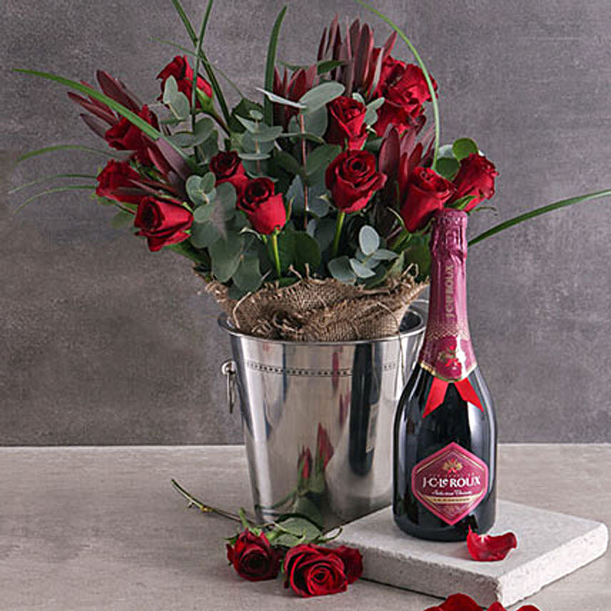 Red Roses And Moet Combo