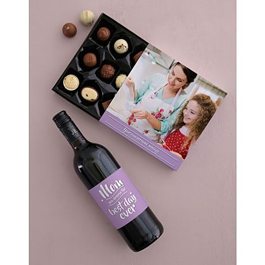 Personalised Best Day Ever Choc And Wine Combo