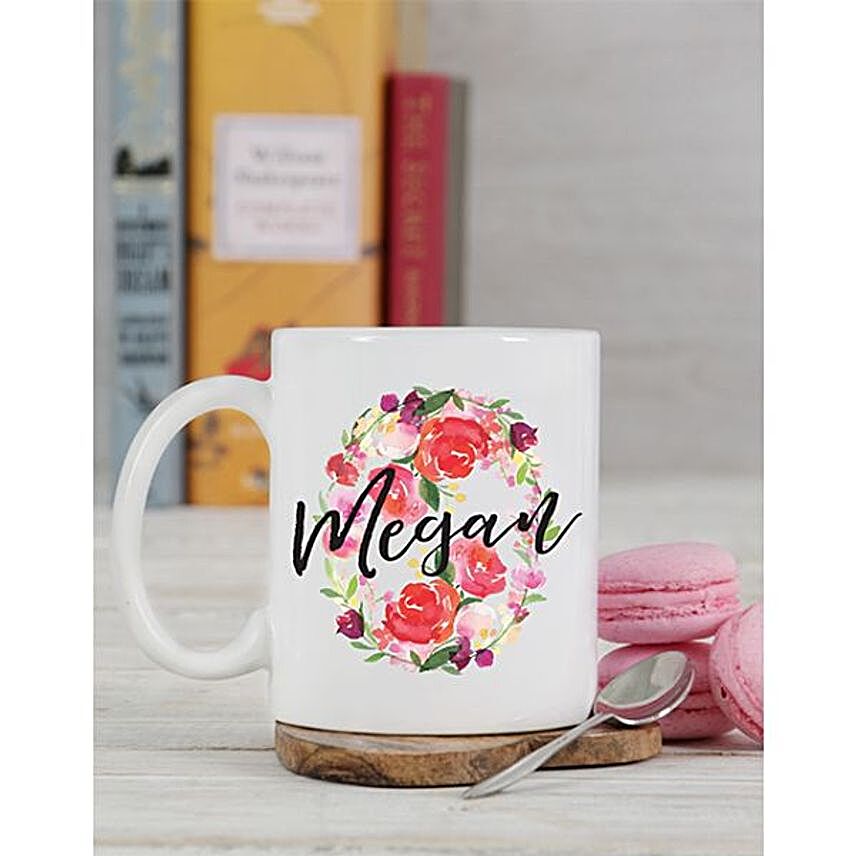 Personalised Floral Message Mug:Send Diwali Gifts to South Africa