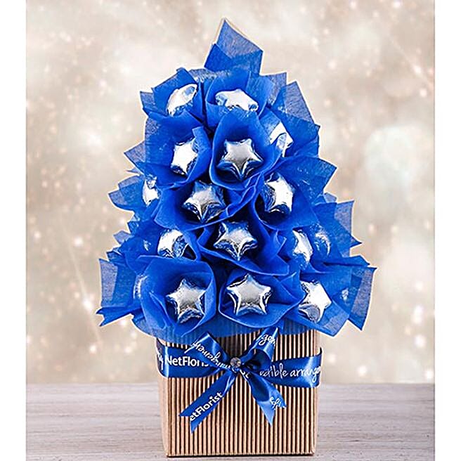 Blue And Silver Edible Christmas Tree southafrica Gift Blue And
