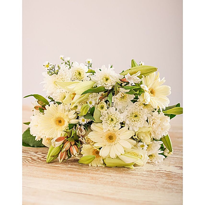 Pristine White Flowers Arrangement