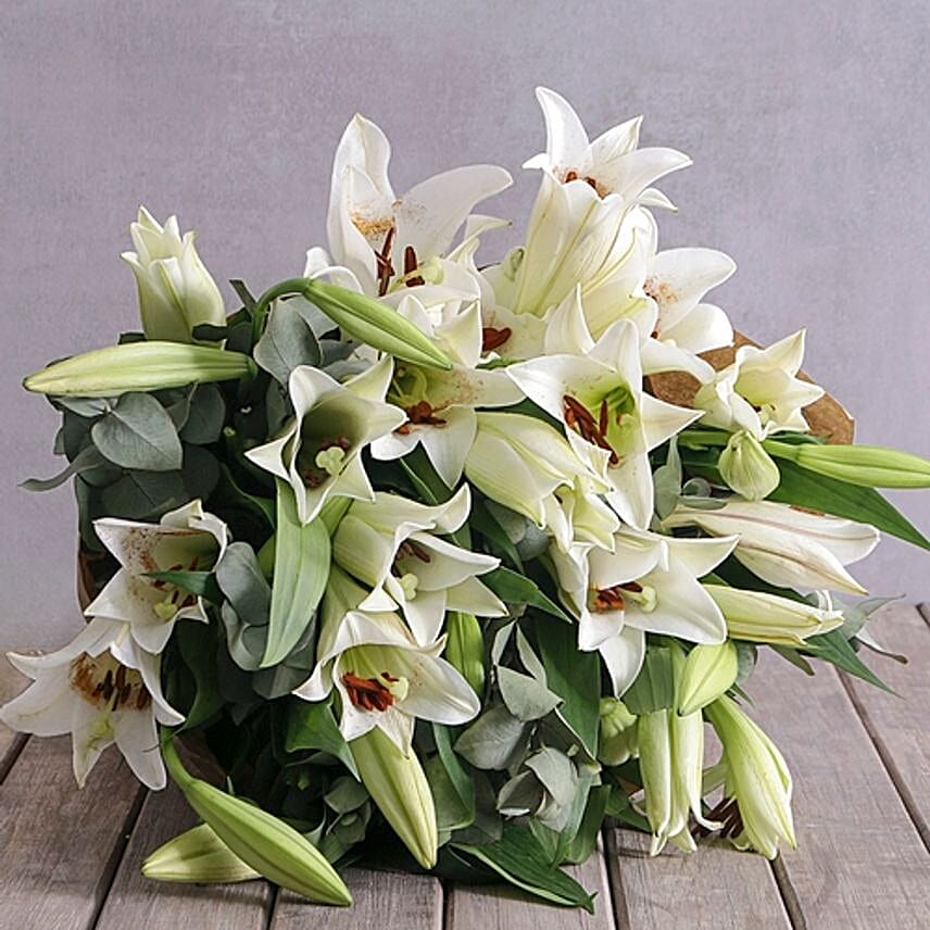 St. Joseph Lilies Bouquet 10 Stems