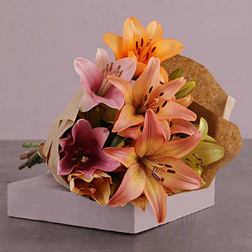 Lilies In Craft Paper