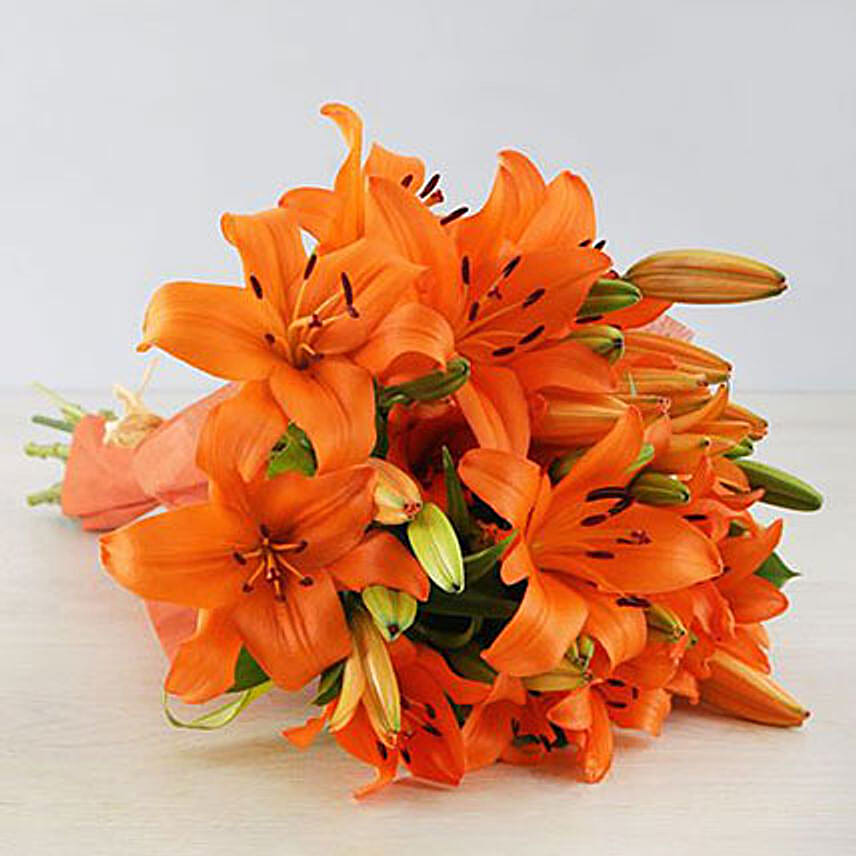 Orange Asiflorum Lily Bouquet
