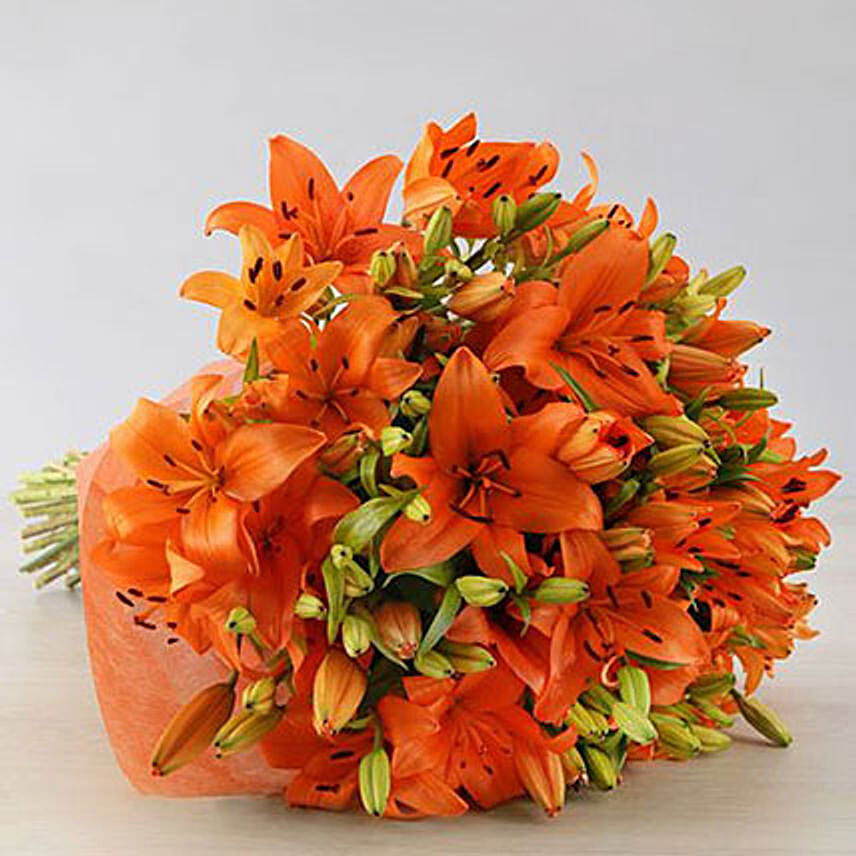 Orange Asiflorum Lily Bouquet