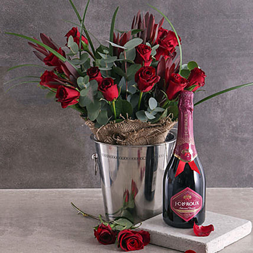 Red Roses And Romance Combo