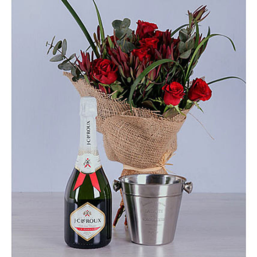 Red Roses And Romance Combo