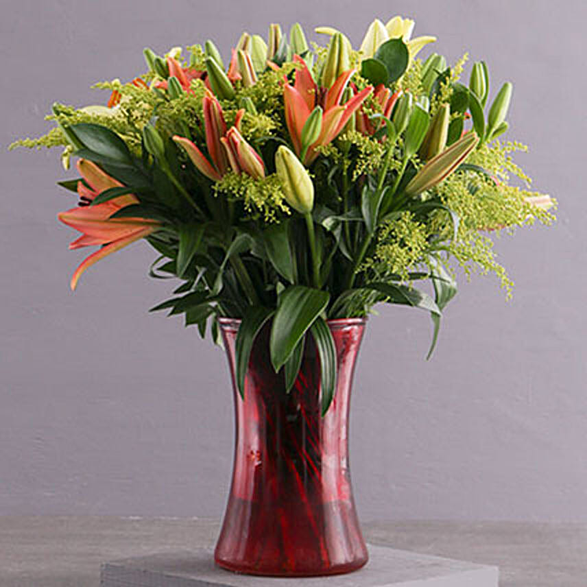 Royal Sunset Lily Arrangement