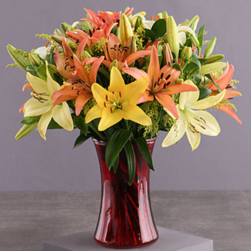 Royal Sunset Lily Arrangement