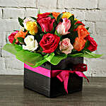 Mixed Roses In A Black Box