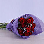 Red Roses Wrapped In Purple