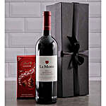 Wine And Lindt Chocolate Gift Combo