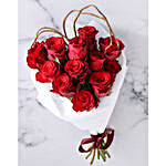 Red Rose In White Wrapping Arrangement