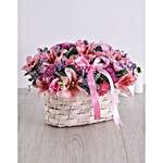 Pink Floral Basket Arrangement Standard