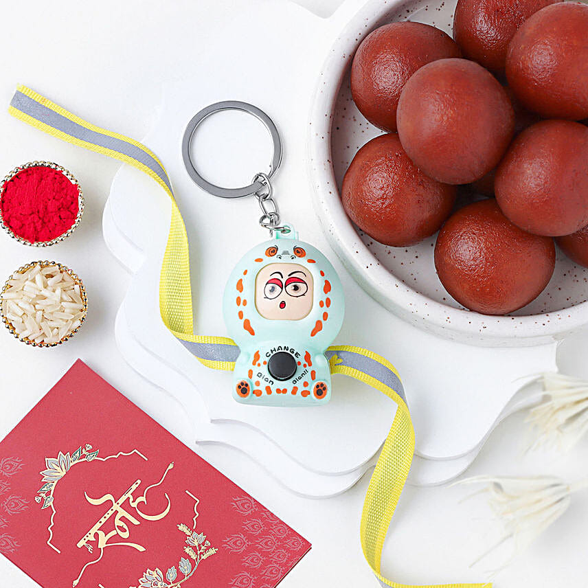 Emoji Switch Hero Rakhi For Kids & Delectable Gulab Jamun Combo
