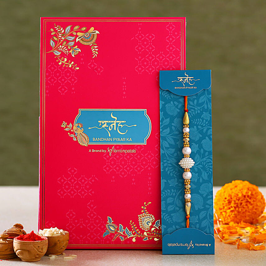 Elegant Pearl And Mauli Rakhi