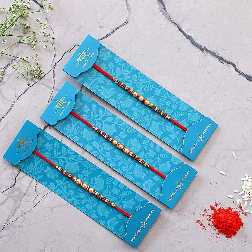 Pearl And Mauli Rakhis Set Of 3