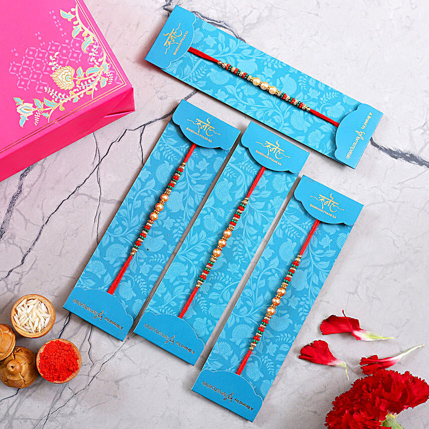 Pearl And Mauli Rakhis Set Of 4
