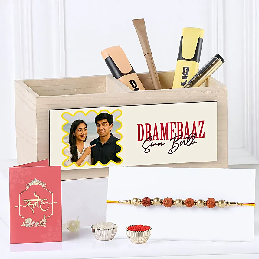 Twin Slot Table Organiser with Rudrakash Rakhi