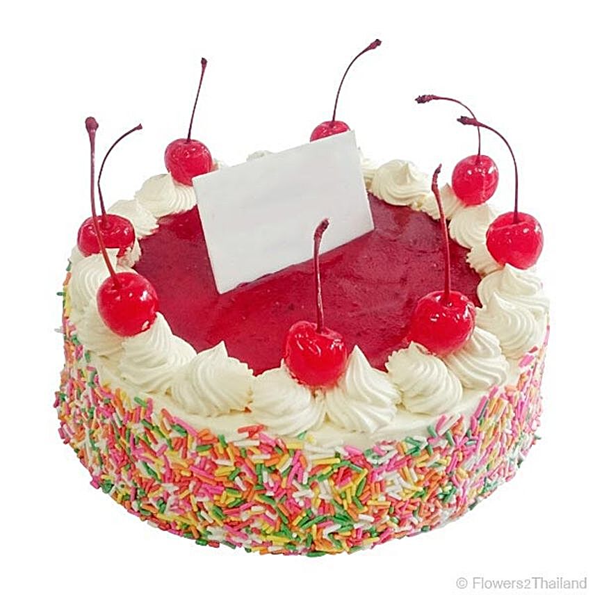 Exquisite Cherry Red Vanilla Cake