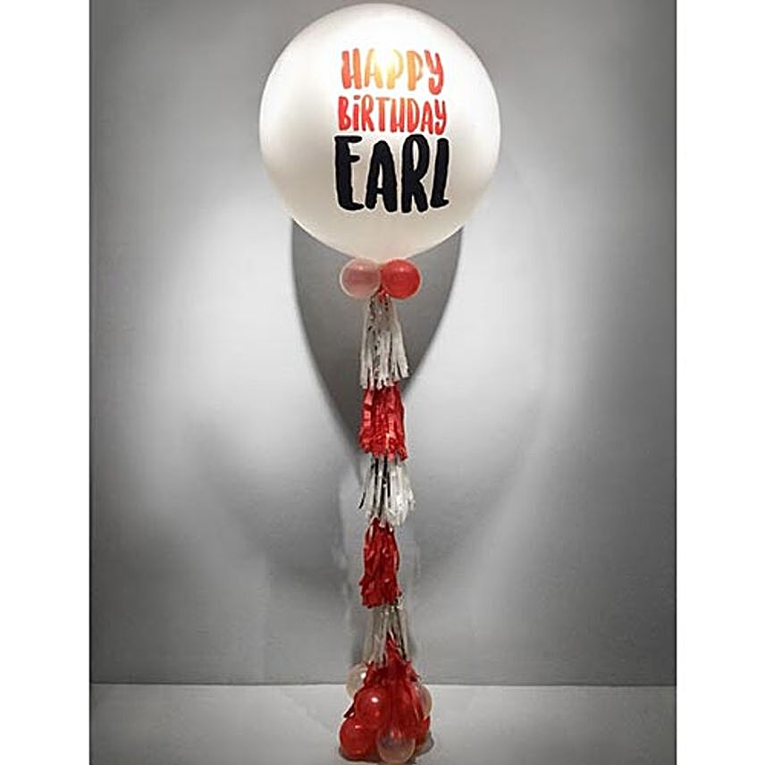 Personalised Happy Birthday White Bubble Balloon