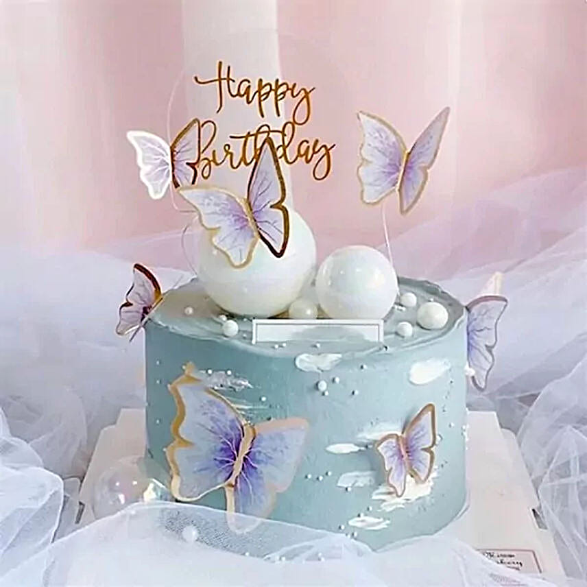 Blue Butterfly Cake