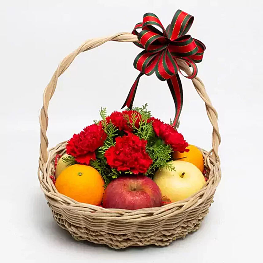 Festive Fruits And Blossoms Basket