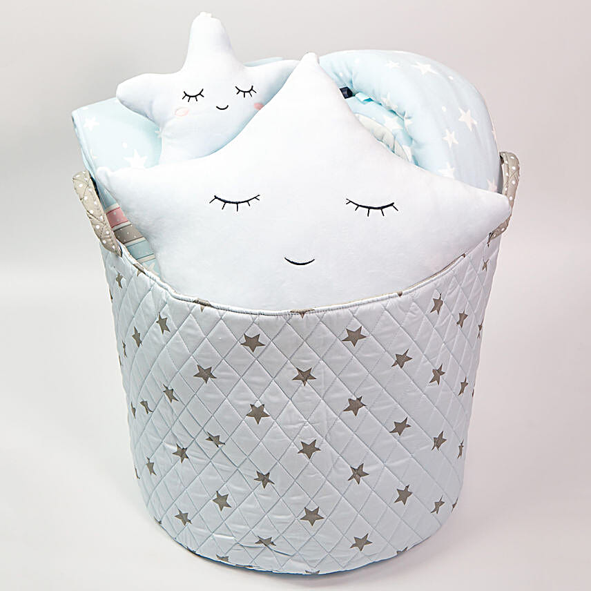 Keep Me Warm Gift Basket Baby Blue Star