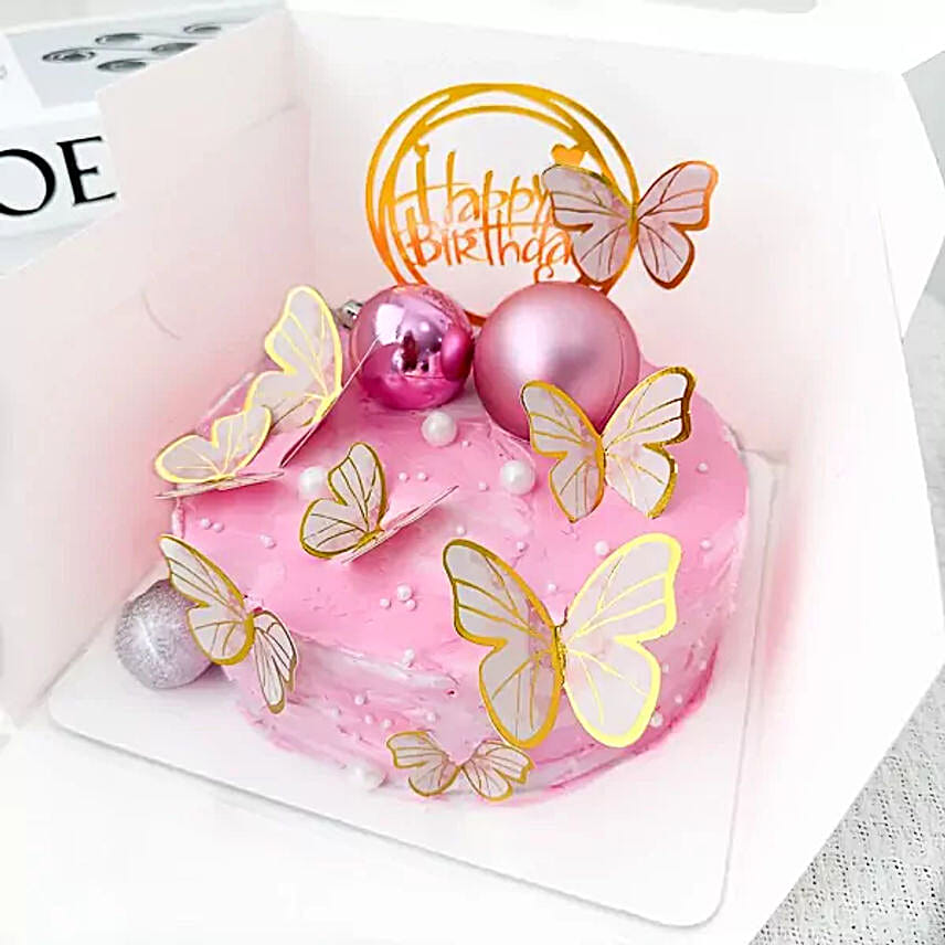 Pink Butterfly Cake