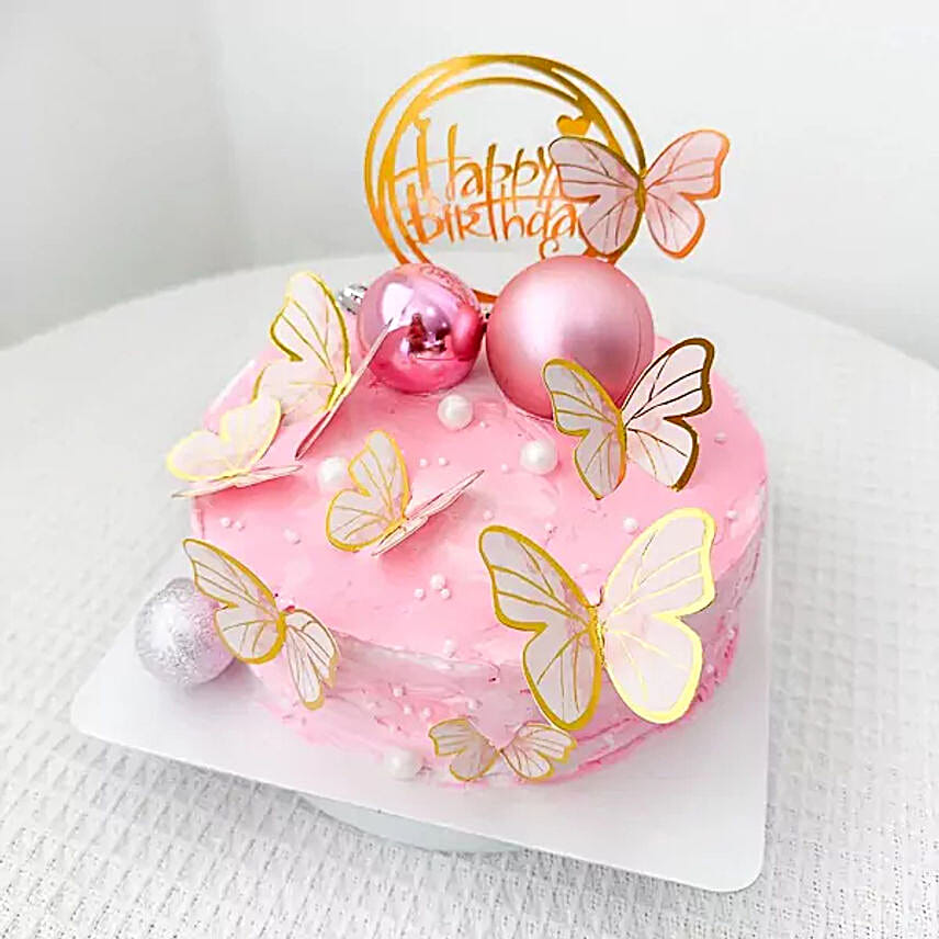 Pink Butterfly Cake