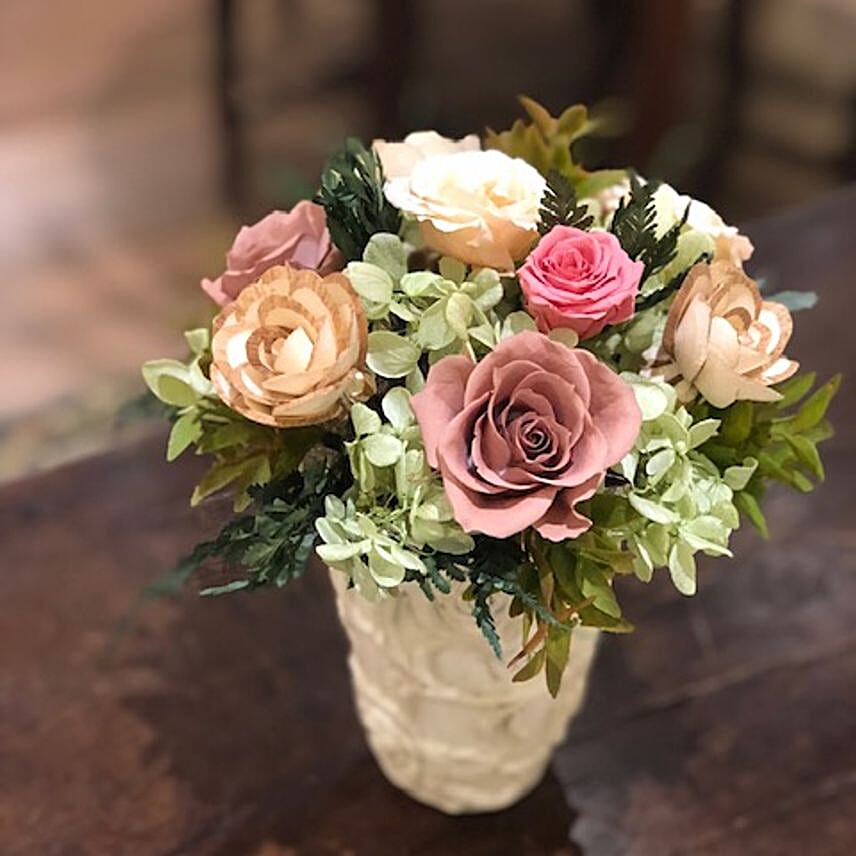 Preserved Mixed Flowers Vase