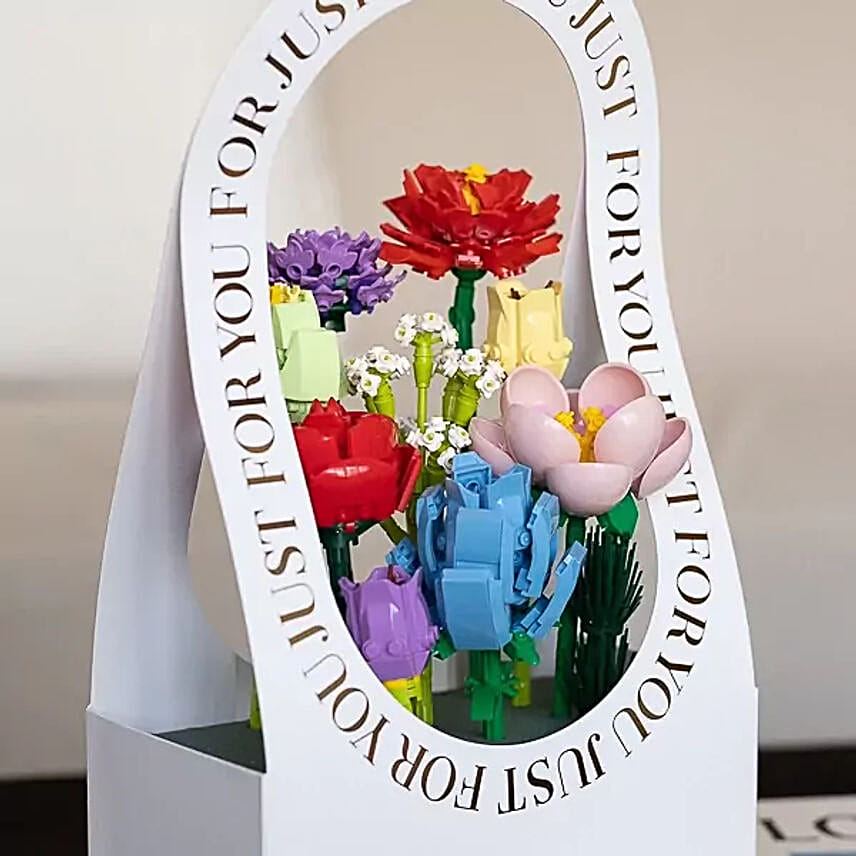 Rainbow Lego Flowers Basket