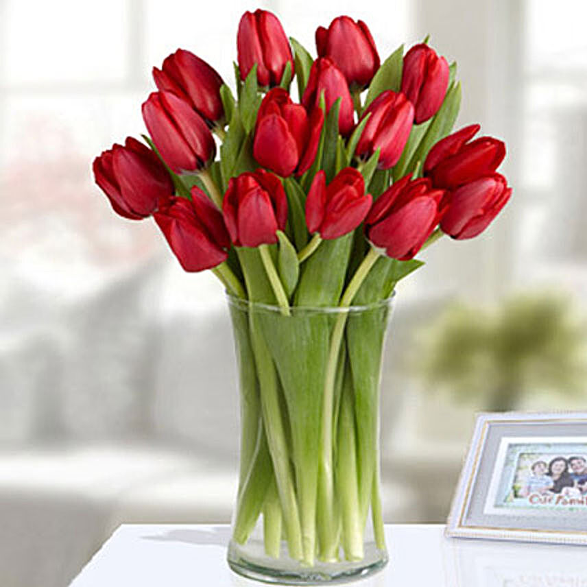 20 Red Tulip Arrangement:Send Flowers to UAE