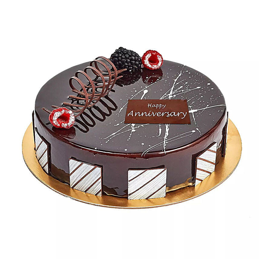 Half Kg Chocolate Truffle Anniversary Cake uae Gift Half Kg Chocolate