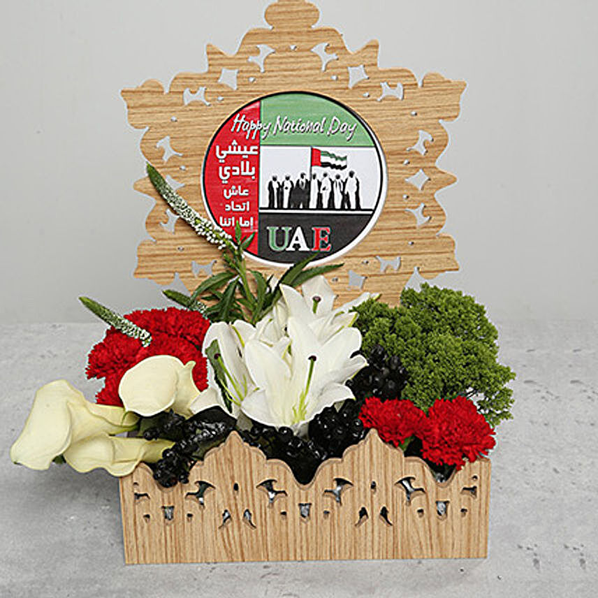 Carnations and Lilies in Basket
