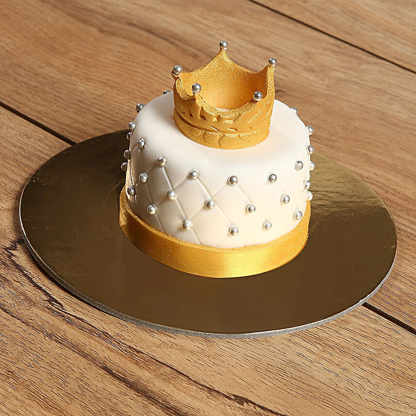 Designer Crowned Mono Cake:Romantic Gift Delivery in Dubai