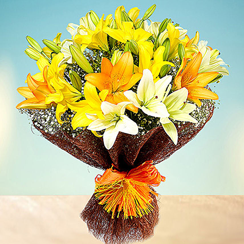 Sunny Asiatic Lilies:Flower Delivery in Fujairah