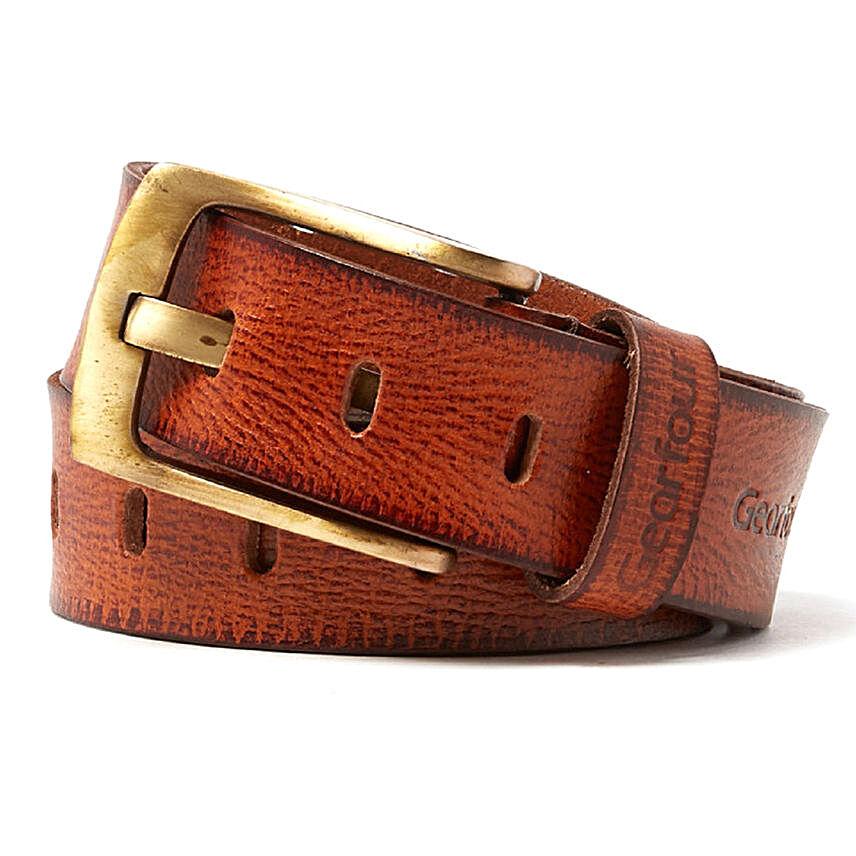 Men Genuine Leather Brown Belt