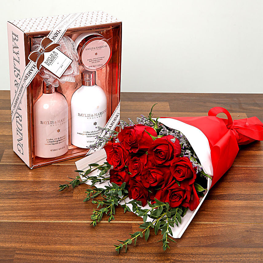 Red Roses and Grooming Kit Combo