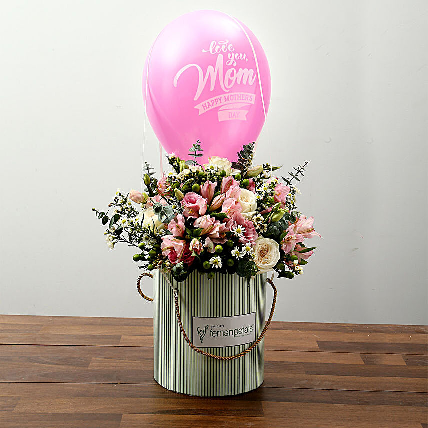 Mixed Flower Array and Balloon for Mothers Day