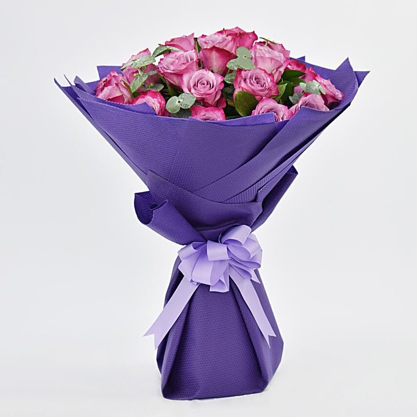 Eternal 20 Purple Roses Bouquet:Send Gifts to Dubai
