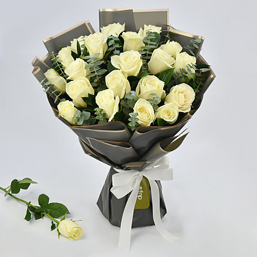 Serene 20 White Roses Bouquet