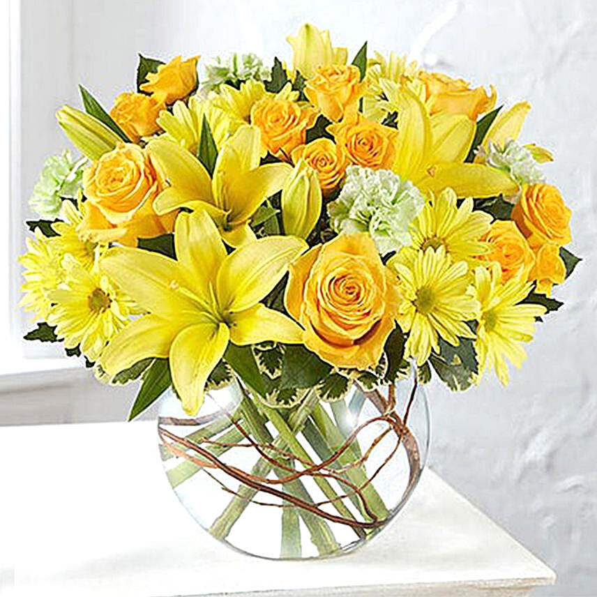 Bowl Of Happy Flowers:Send Carnation Flower to UAE